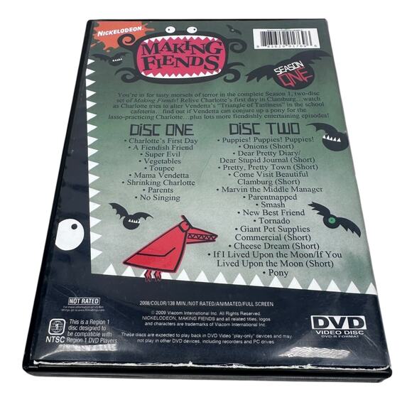 Making Fiends Season One 2-Disc Set DVD Nickelodeon Animated Comedy Horror Rare - Picture 2 of 8
